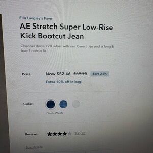 American Eagle Outfitters Bootcut Jeans - Dark Wash